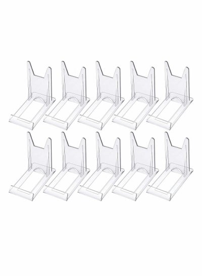 اشتري Acrylic Bracket Stands, 10 Pcs Plastic Display Holders Picture Plate Holders Clear Mini Easels Stands to Display Pictures or for Home Office Supplies Festival Party Decoration في الامارات