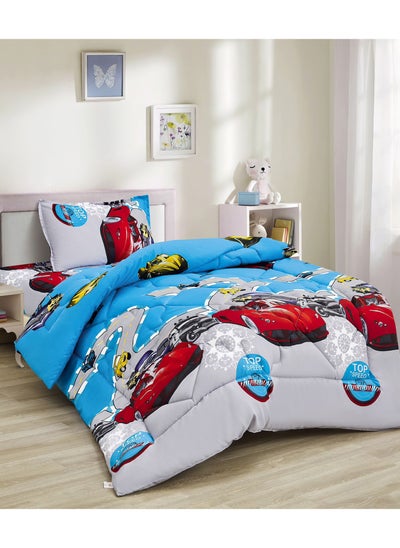 Buy 3-Piece kids Medium Filling Comforter set Reversible Bed Set Single Size 170x220 cm for Boys & Girls in Saudi Arabia