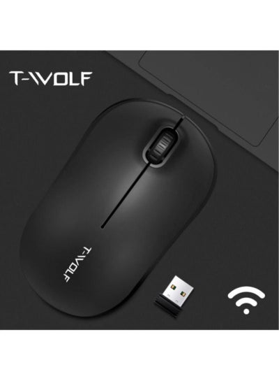 Buy Q4 Computer Wireless Mouse Small Portable Ergonomic Office Mice Stable 2.4GHz 10M Range for PC Laptop/ Desktop/ Notebook, Black in Saudi Arabia