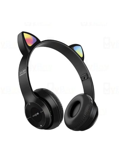 اشتري XY-205 High Quality Wireless Headset Cat Ear With Key Regulatory - Black في مصر