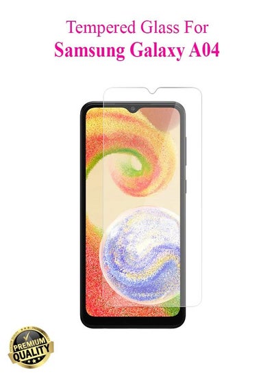 Buy Tempered Glass Screen Protector For Samsung Galaxy A04 Clear in Saudi Arabia