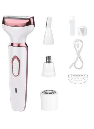 Buy Electric Razors for Women, 4 in 1 Electric Women Shaver, Hair Removal Epilators for Leg Face Arm Bikini Armpit Pubic Hair, Cordless Rechargeable Portable Women's Bikini Trimmers, White in Saudi Arabia