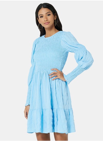 Buy Long Sleeve Smocked Dress in UAE