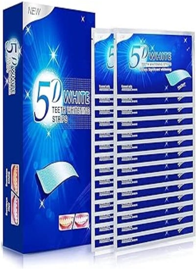 اشتري 5D Teeth Whitening Strips@@ White Enamel Safe Strips Kit - Fast Acting Helps Remove Smoke/Coffee/Soda/Wine Stains - 7 Strips في مصر