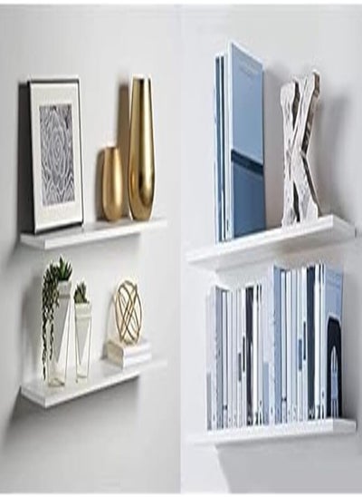 اشتري Home gallery floating shelf white 100x20 H00354 + Home gallery floating shelf 80x20 white في مصر