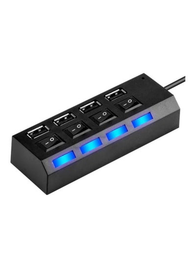 Buy USB HUB 2.0 High Speed 4 Ports Adapter Expander Multi USB Splitter Multiple Extender with LED Lamp Switch for PC Laptop (4P) in UAE