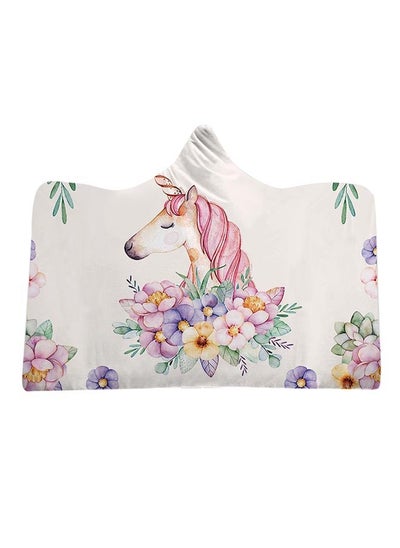 اشتري Cartoon Unicorn Hooded Blanket cotton Multicolour 150x200cm في الامارات