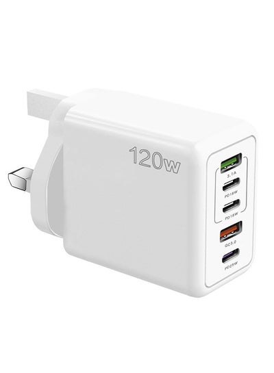 Ports USB C Charger Plug Type C PD 120W QC Fast Wall Mains