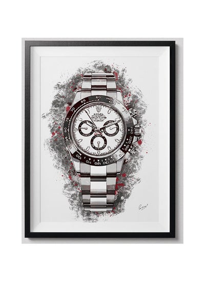 Buy Rolex Daytona White Fine Art Poster With Frame 30x40 cm in UAE