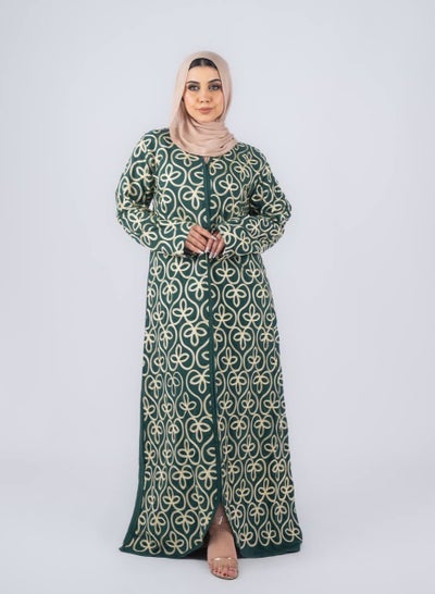 Buy Embroidered galabiya made of comfortable and soft material on the skin. Delicately decorated with distinctive texture. Multiple sizes to suit many different tastes and categories. in Saudi Arabia