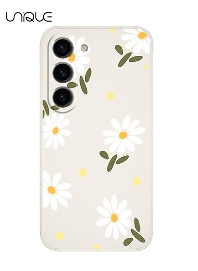 Buy For Samsung Galaxy S23 Case for Women Flowers , for Samsung S23 Anti Slip Shockproof Flexibility Soft Silicone Protector Phone Case for Galaxy S23（White） in UAE