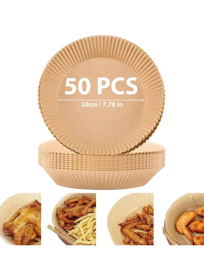 Buy 50 Pack Non Stick Disposable Parchment Paper Round Liners for Air Fryer Microwave Oven 20cm Eco Friendly Heat Resistant Easy to Use Keeps Food Fresh and Air Fryer Clean in UAE