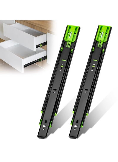 اشتري SYOSI 2Pcs Drawer Slides, Soft Close Full Extension Drawer Runners 3 Folds Thicker Stainless Steel Ball Bearing Slides Cabinet Rails Track (350mm) في السعودية