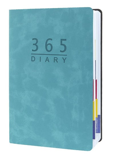 اشتري 2025 Daily Planner، دفتر يوميات A5، غلاف جلدي ناعم، دفتر يوميات مع علامات تبويب لمدة 365 يومًا، دفتر تخطيط المواعيد، جدول أعمال، سجل قصاصات، يناير 2025 - ديسمبر 2025 (أزرق) في السعودية