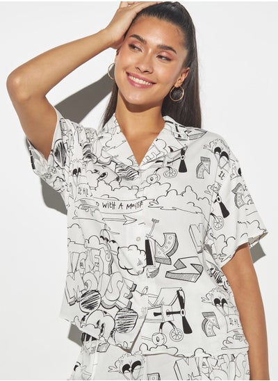 Buy Button Down Printed Shirt in UAE