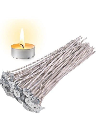 Buy 50pcs Candle Wicks For Candle Making, Natural Soy Wax, Cotton Woven, Candle DIY (15cm) in Saudi Arabia