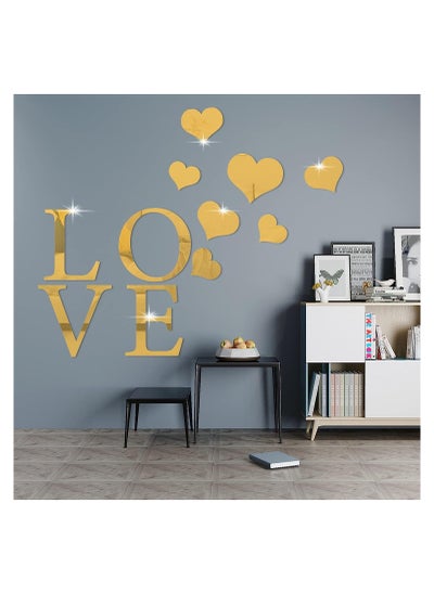 اشتري Acrylic Wall Mirror Sticker for Wall Decoration DIY 3D Mirror Wall Stickers Acrylic Wall Decals with Adhesive Art Decal Wall Art Decor for Living Room and Bedroom Wall Decor في الامارات