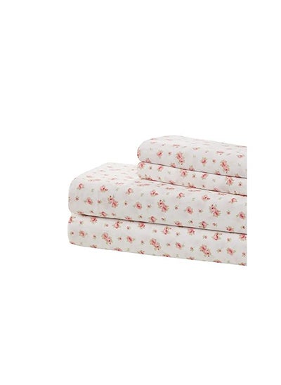 اشتري Soft Microfiber Rose Printed Sheets Luxurious Microfiber Bed Sheets Includes Flat Sheet Fitted Sheet With Deep Pockets And Pillowcases في السعودية