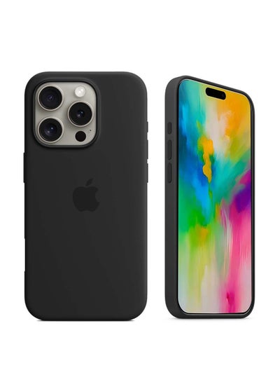 Buy Apple iPhone 16 Pro Max 2024 Premium Soft Liquid Silicone Case Cover - Black in Saudi Arabia