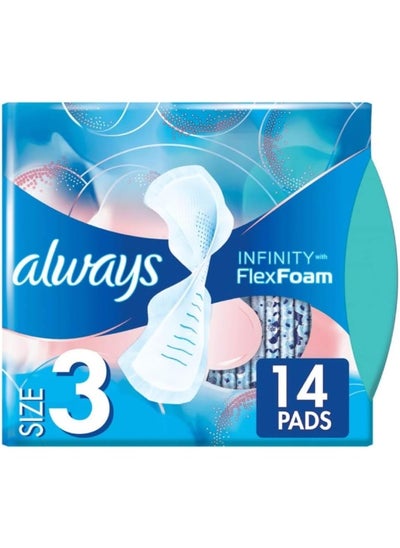 Buy Zero Feel Day Sanitary Pads With Wings Size 3 - 14 Count in UAE