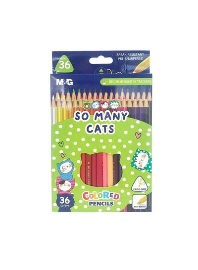 Buy M&G Chenguang So many cats triangular colored pencils, 36 colors - No: AWP343A3 in Egypt