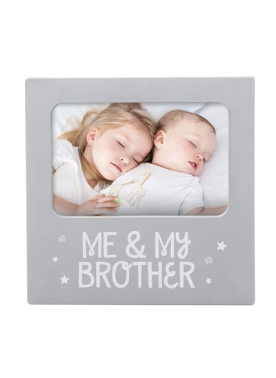 اشتري Me And My Brother Picture Frame Nursery D Cor Gender-Neutral Baby Frame Perfect Siblings Gift Baby Keepsake Photo Frame 4 X 6 Frame Tabletop Easel Back Grey في الامارات