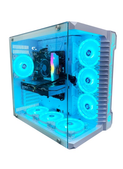 Buy Gaming Pc with Intel Core i5-12400F Processor, H610M-E D4 Motherboard, DDR4 16GB RAM RGB, 1TB M.2 SSD, NVIDIA GeForce RTX 3060 Graphics Card, 7 Fan Case White RGB Remote Control with Windows 11 Pro in Saudi Arabia