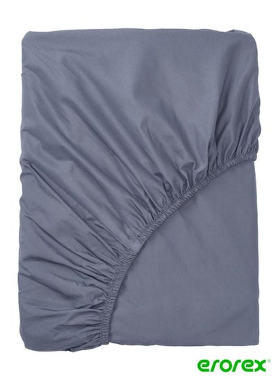 Buy Fitted sheet grey 160x200 cm in Saudi Arabia