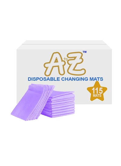 Buy A to Z - Disposable Changing Mat size (45cm x 60cm) Large- Premium Quality for Baby Soft Ultra Absorbent Waterproof - Pack of 115 -Lavender in UAE