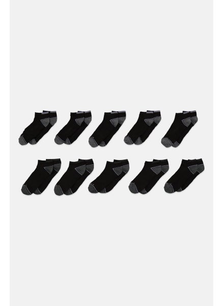 اشتري Men 10 Pairs Low Cut Socks, Black/Grey في الامارات