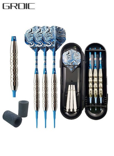 Buy Tip Darts Set - Professional Darts Soft Tip for Dartboard with Iron Barrels and Extra Aluminum Shafts, Flights + Dart Tool + Gift Case in Saudi Arabia