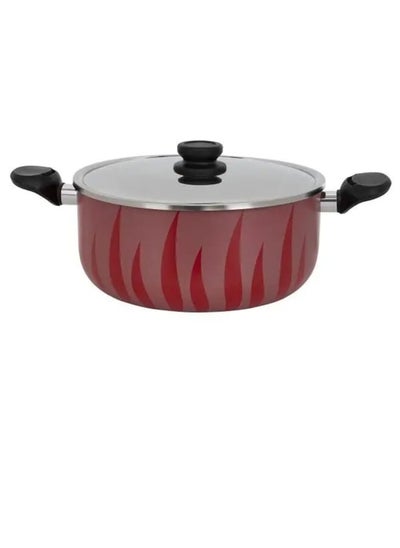 Buy Red Flame Red Cooking Pot With Cover Steel 24 cm in Saudi Arabia