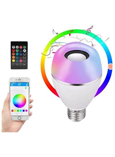 اشتري LED Smart Bulbs,Bluetooth Speaker Light Bulb,E27,10W 500LM,Color Changing Adjustable Bulb with Remote Control and App,RGB Color Music Player for Living Room Bedroom ,Party في الامارات