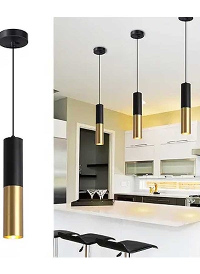 Buy Black and Gold Modern LED Pendants, Dimmable 7W Hanging Pendant Spotlight Fixture, Aluminum Cylinder Pendant Lighting for Kitchen Island, Bar Counter, Bedroom, 3000K, 1 Pack in Saudi Arabia