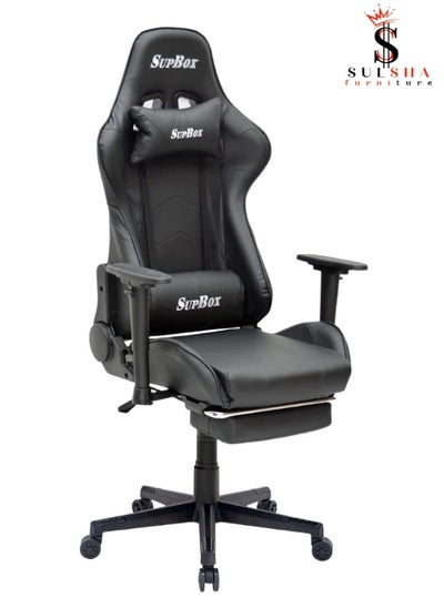 Buy Executive Ergonomic Computer Desk Chair for Office and Gaming with headrest back comfort and lumbar support Black in UAE