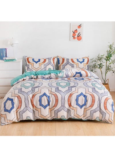 اشتري 4 Piece Single Size Duvet Cover Set Microfibre Hemlock 1 Duvet Cover 160X210 Cm 1 Fitted Sheet 120X200X25 Cm 2 Pillow Cover 48X74Cm Multicolor في الامارات