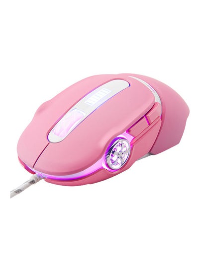 Buy Wired Mechanical Gaming Mouse Pink in Saudi Arabia