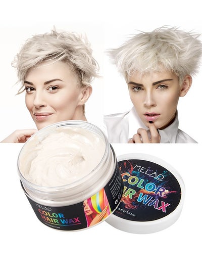 Buy Unisex Hair Color Dye Wax Styling Cream Mud One-time, Jakuva 4.23 OZ Natural Temporary Hairstyle Pomade for Halloween, Party and Cosplay (white) in UAE