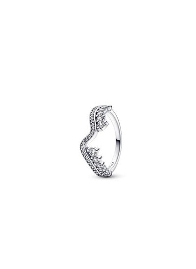 Buy Pandora Sparkling Asymmetric Wave Ring in UAE