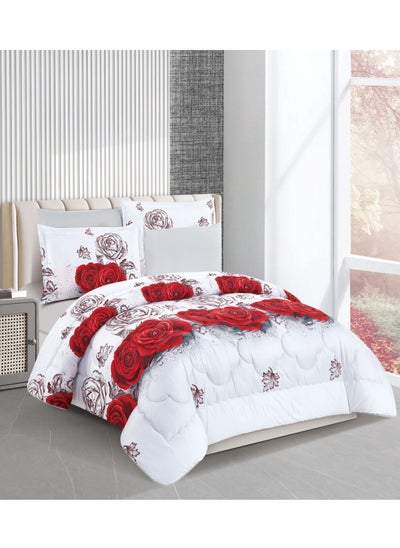 Buy Super Soft Printed Comforter, 6pcs Set, Microfiber High-Quality Fabric, Stylish and Premium Design, Durable, Ideal For Home Bedroom 240X220CM in UAE