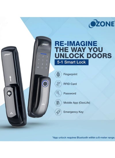 Buy Speedy by Ozone Keyless Entry Door Lock, Fingerprint Door Lock, keypad Door Lock, Digital Door Lock, Auto Door Lock for Home - 1 Year Warranty (4 Access Mode) in UAE