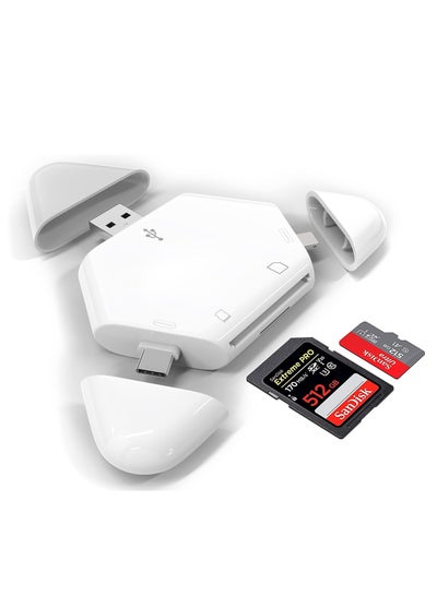 Camera Card Viewer, 4-in-1 SD Card Reader, Micro SD/TF Card Adapter To View  Game Camera Photos and Videos on Smart Devices WHITE 