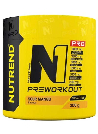 Buy N1 Pro Pre Workout Sugar Free 300 Grams, Sour Mango in UAE