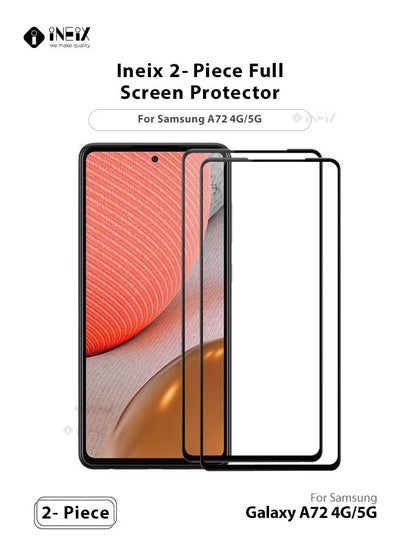 Buy 2-Piece Full Screen Protector For Samsung Galaxy A72 4G/5G Black/Clear in Saudi Arabia