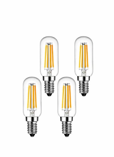 اشتري E14 LED Bulb 4W, Equal 40W Candelabra Warm White 2700K T6 Clear Vintage European Base Edison for Chandeliers, Ceiling Fan, Pendant, 4 Pack في الامارات