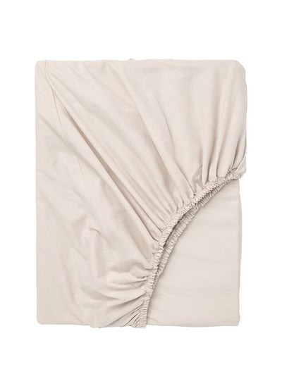 Buy Fitted Sheet Beige 180X200 Cm in Saudi Arabia