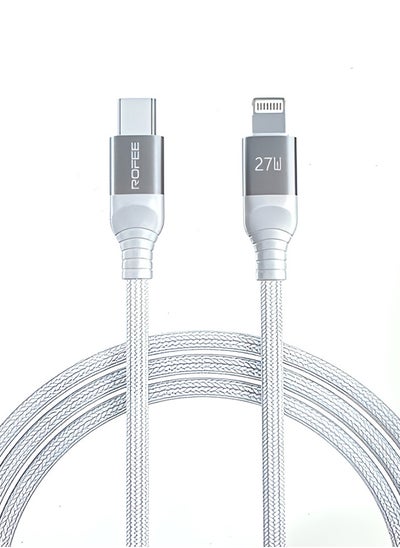 Buy Fast Charging and Data Transmittion Cable 27W 1.2 Metre C to Lightning Cable Nylon USBC to Lightning Charge Cord for USB C TO Lightning Devices White in UAE