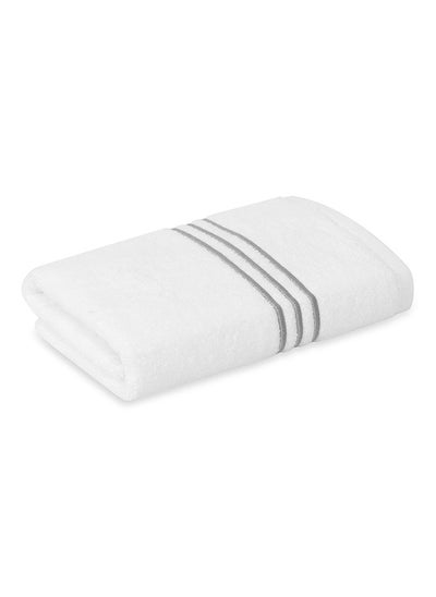 Buy Hotel Embroidery Hand Towel, White & Silver - 500 GSM, 80x50 cm in UAE