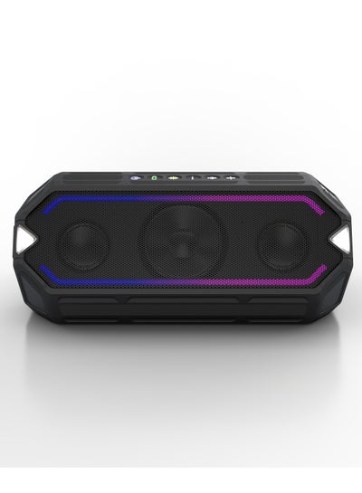 Buy HydraBoom Wireless Portable Bluetooth Speakers, USB Type-C Rechargeable, 100-foot wireless range, Stereo Speaker with LED Lights, IP67 Floats in Water, Voice Assistant,16 Hour Playtime, Black in UAE