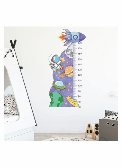 اشتري Kids Height Growth Chart Wall Stickers Outer Space Wall Decals Astronaut Kids Measuring Ruler Wallpaper Decals Peel and Stick for Kids Living Room Bedroom Wall Decor في الامارات